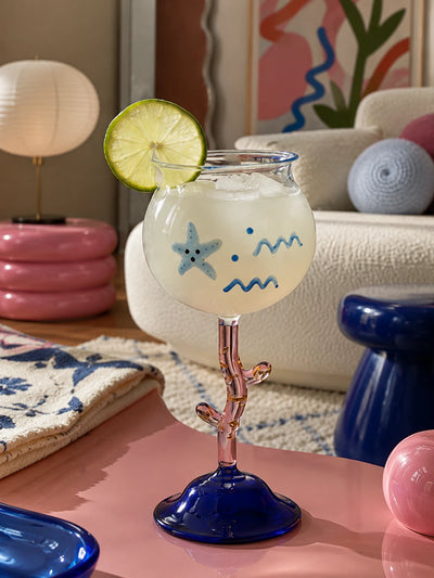 Coral Stem Cocktail Glass