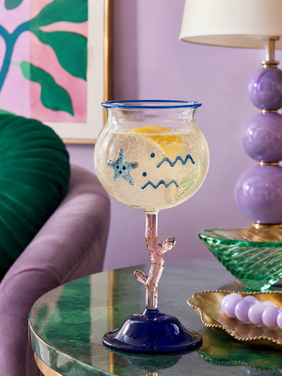 Coral Stem Cocktail Glass