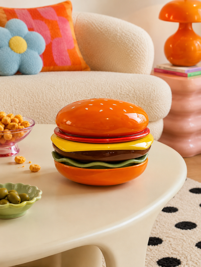 Ceramic Hamburger Stacking Plate Set