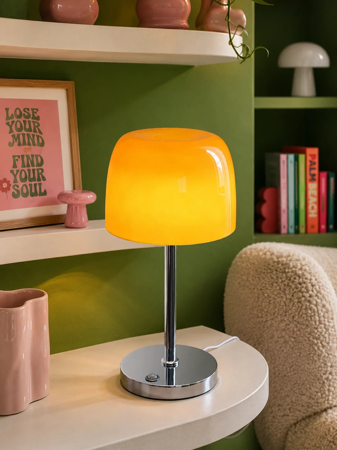 Mushroom Glass Table Lamp