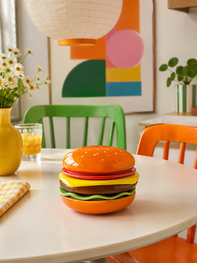 Ceramic Hamburger Stacking Plate Set