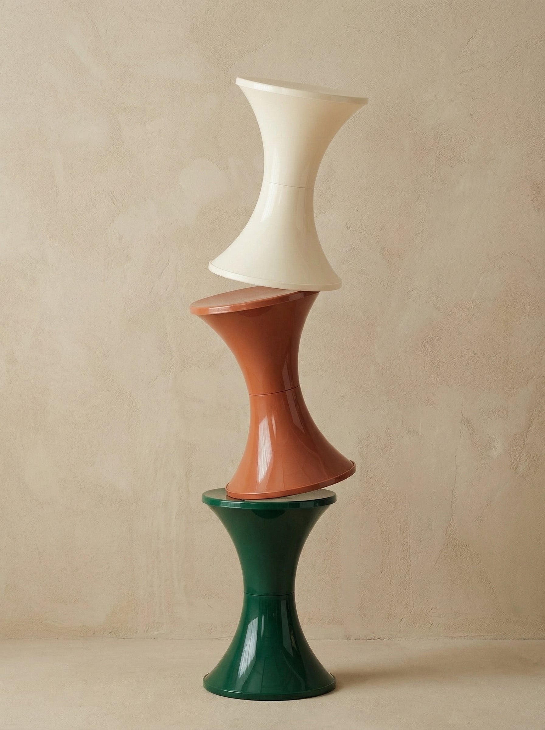 Hourglass Storage Ottoman Stool – Modern Sculptural Seating