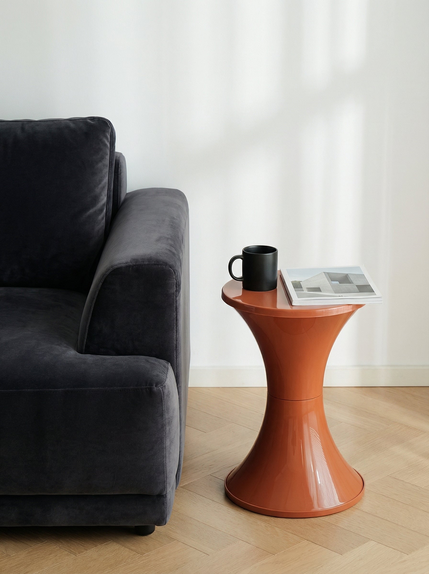 Hourglass Storage Ottoman Stool – Modern Sculptural Seating