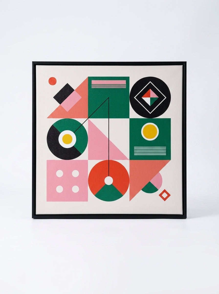 Geometric Abstract Canvas Mural – Unframed Modern Wall Art