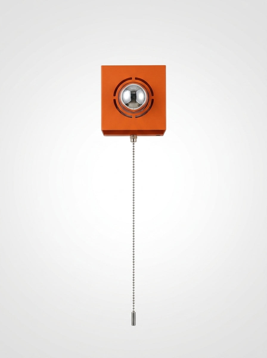 Memphis Design Colorful Wall Light – Pull-Chain Metal Sconce