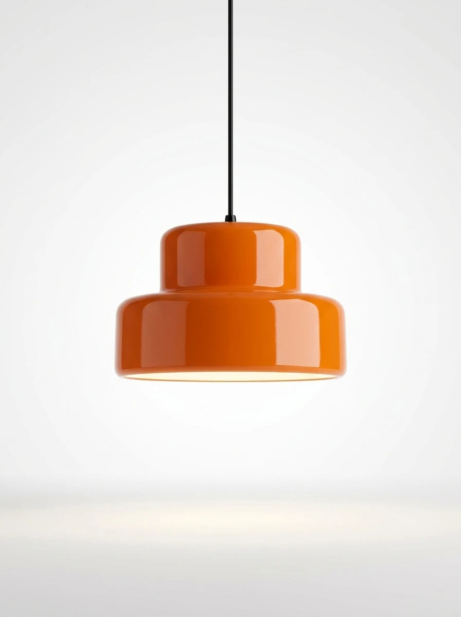 Concentric Orbit Wrought Iron Pendant Lamp | Orange Dopamine Decor Ceiling Light