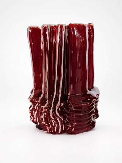 Amber Glass Geometric Ring Vase — Dopamine Decor Sculptural Statement
