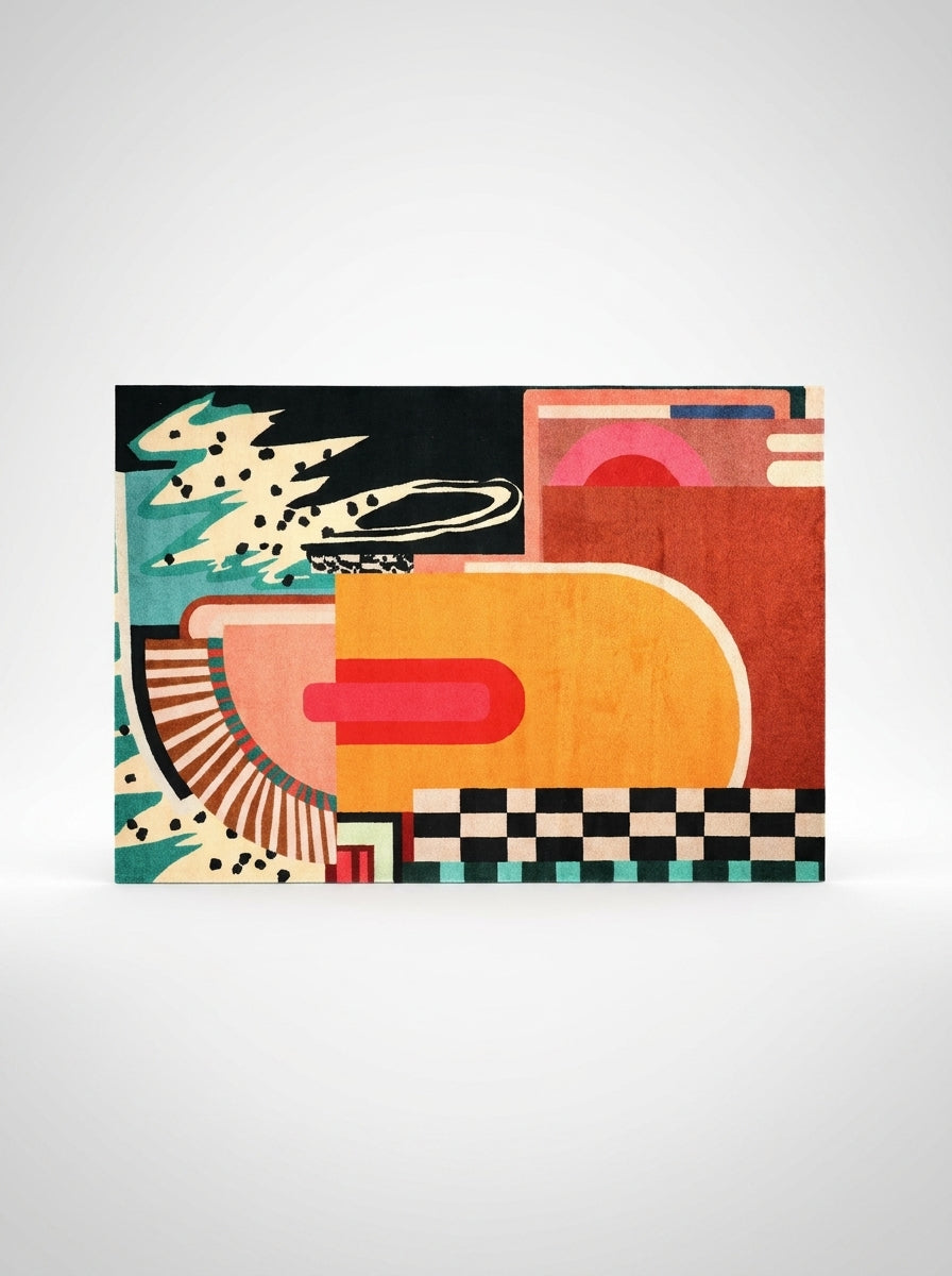 Modern Abstract Area Rug – Soft Plush Decorative Carpet