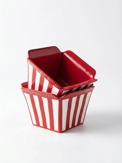 Underglaze Square Ceramic Bowl | Functional Tabletop Art