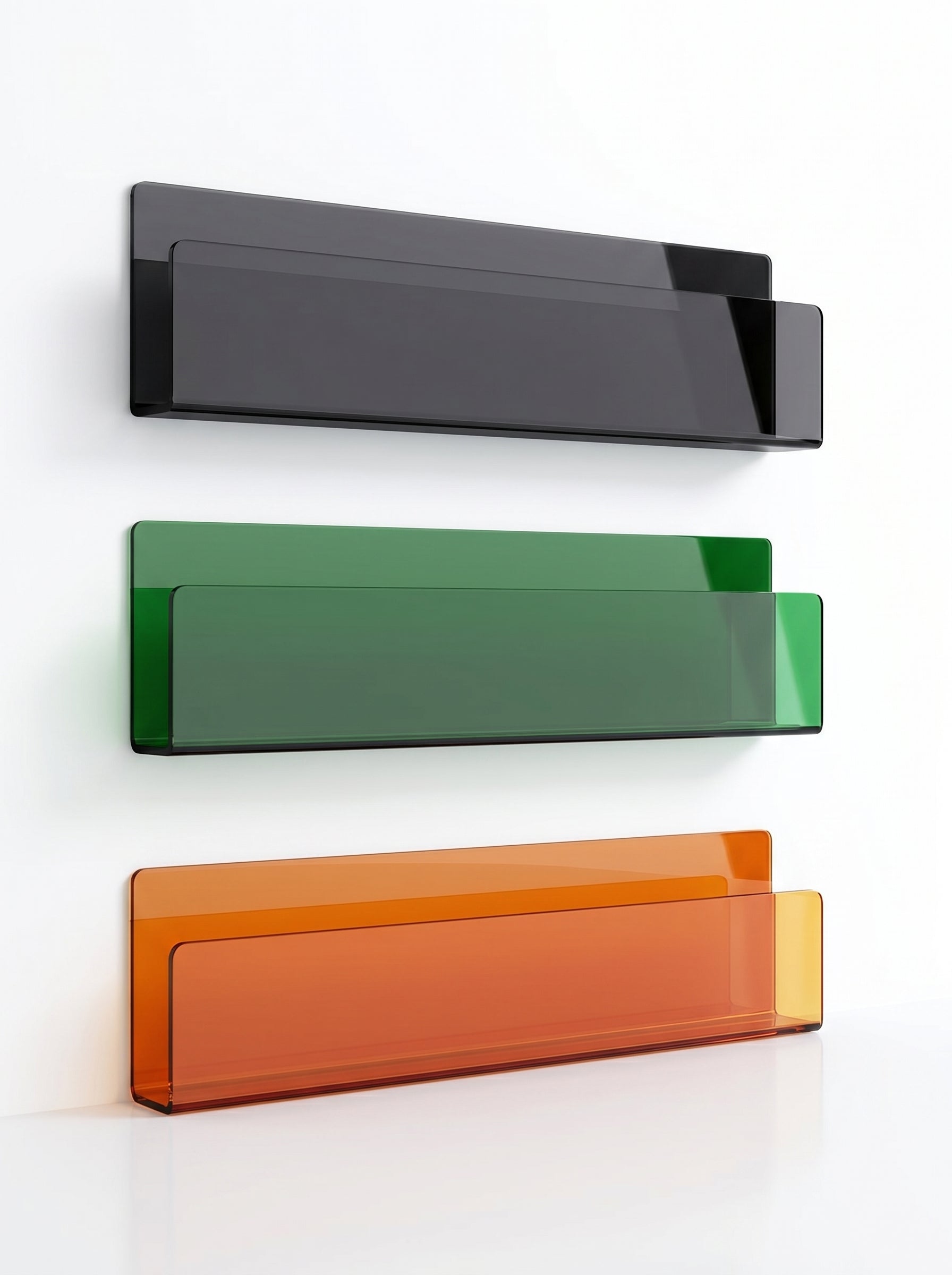 Acrylic Floating Wall Shelf – Translucent Tinted Display Rack
