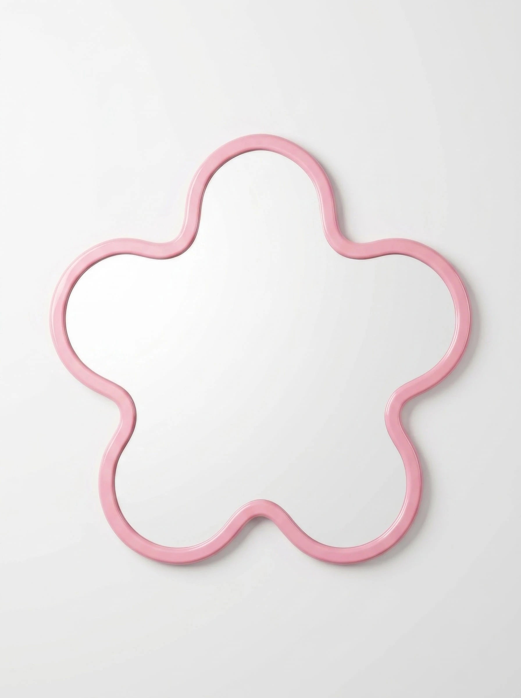 Bauhaus-Inspired Floral Wall Mirror: Sculptural Dopamine Decor Accent
