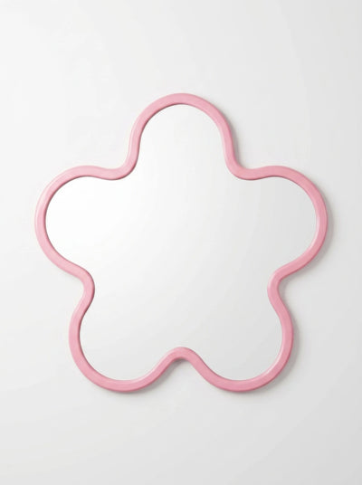Bauhaus-Inspired Floral Wall Mirror: Sculptural Dopamine Decor Accent