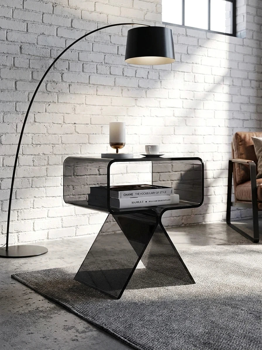 Translucent Acrylic Bedside Table: Floating Minimalist Nightstand