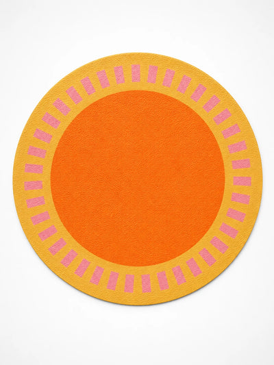 Sun-Dial Round Faux Leather Placemat