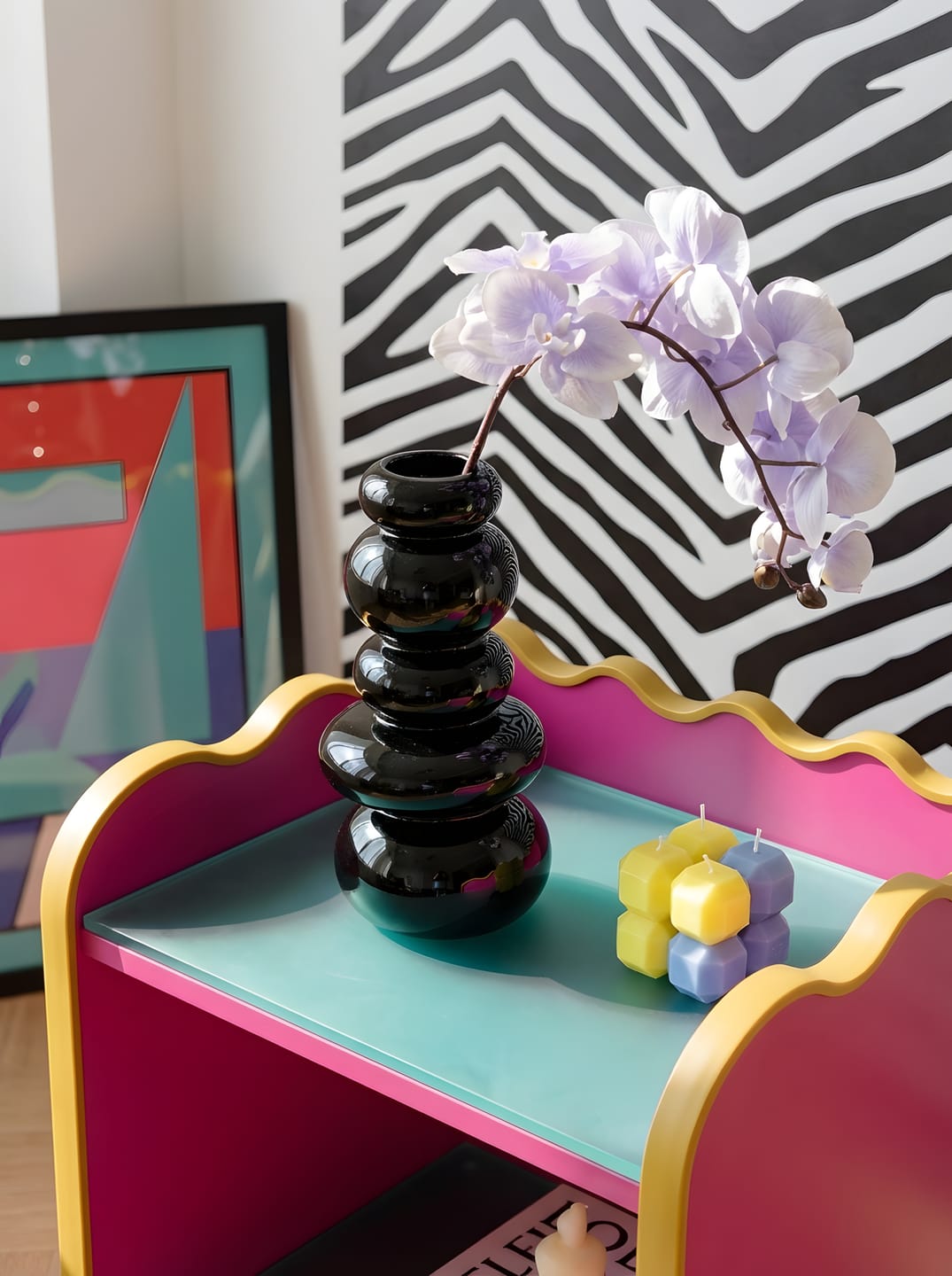 Rero Solid Color Glass Vase – Stacked Sculptural Silhouette