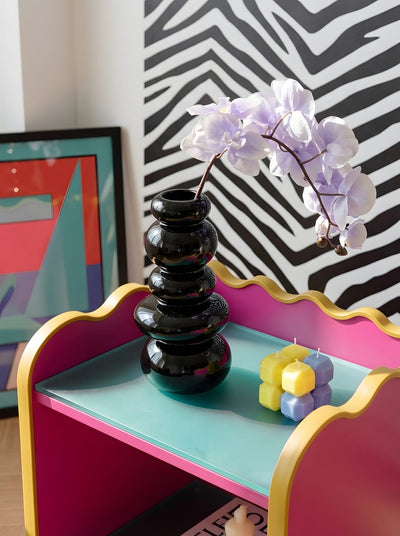 Rero Solid Color Glass Vase – Stacked Sculptural Silhouette