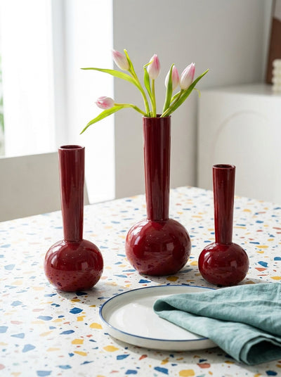 Sculptural Glass Hydroponic Vase – Modern Tall Centerpiece