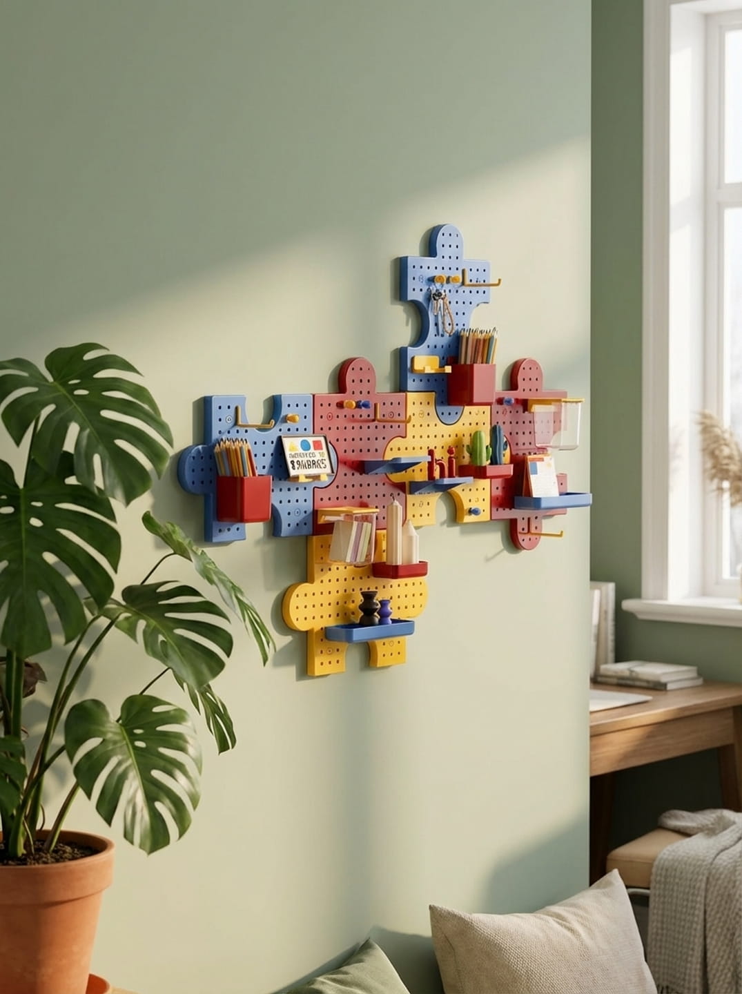 Customizable Pegboard Organizer – Drill-Free Wall Storage