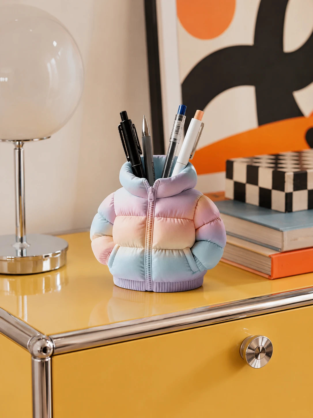 Puffer Jacket Pastel Pen Holder
