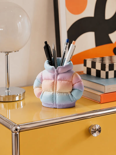 Puffer Jacket Pastel Pen Holder