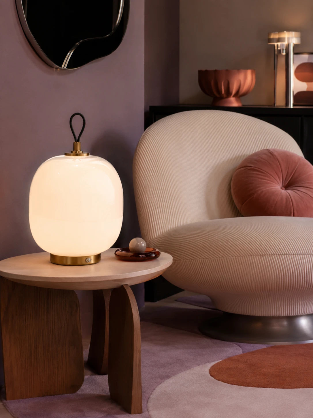 Bauhaus-Inspired Colored Glass Table Lamp for Dopamine Decor