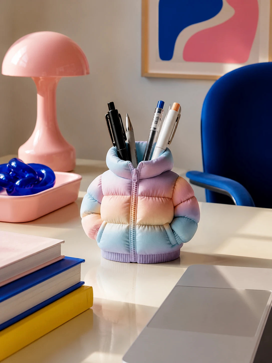 Puffer Jacket Pastel Pen Holder