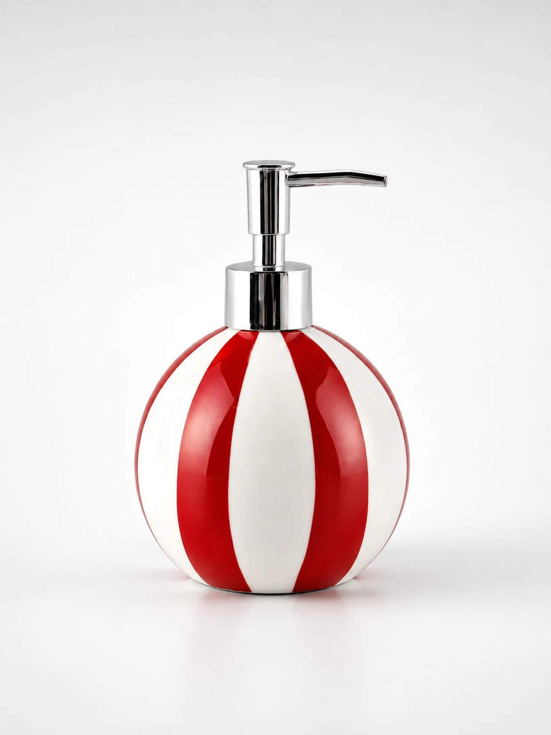 Striped Ceramic Soap Dispenser
