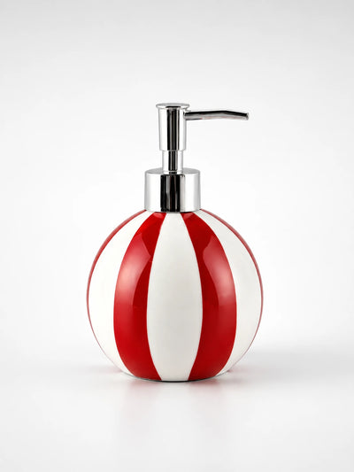 Striped Ceramic Soap Dispenser