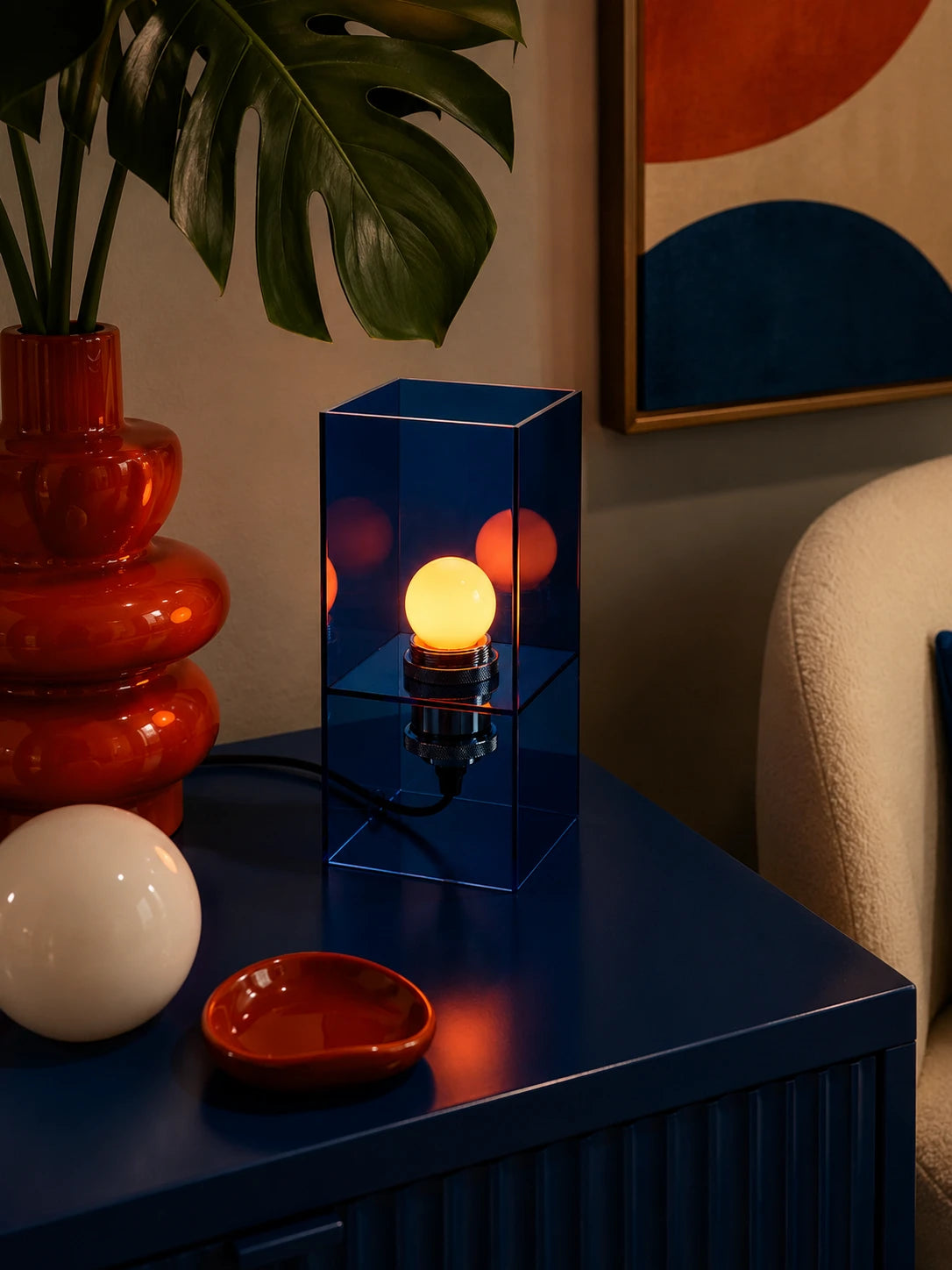 Sunrise Blue Acrylic Cube Lamp