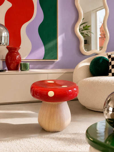 Red Toadstool Accent Stool