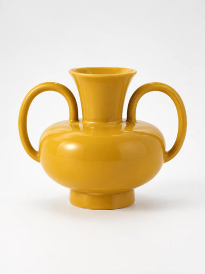 Modern Glazed Ceramic Vase: Sculptural High-Gloss Accent Piece