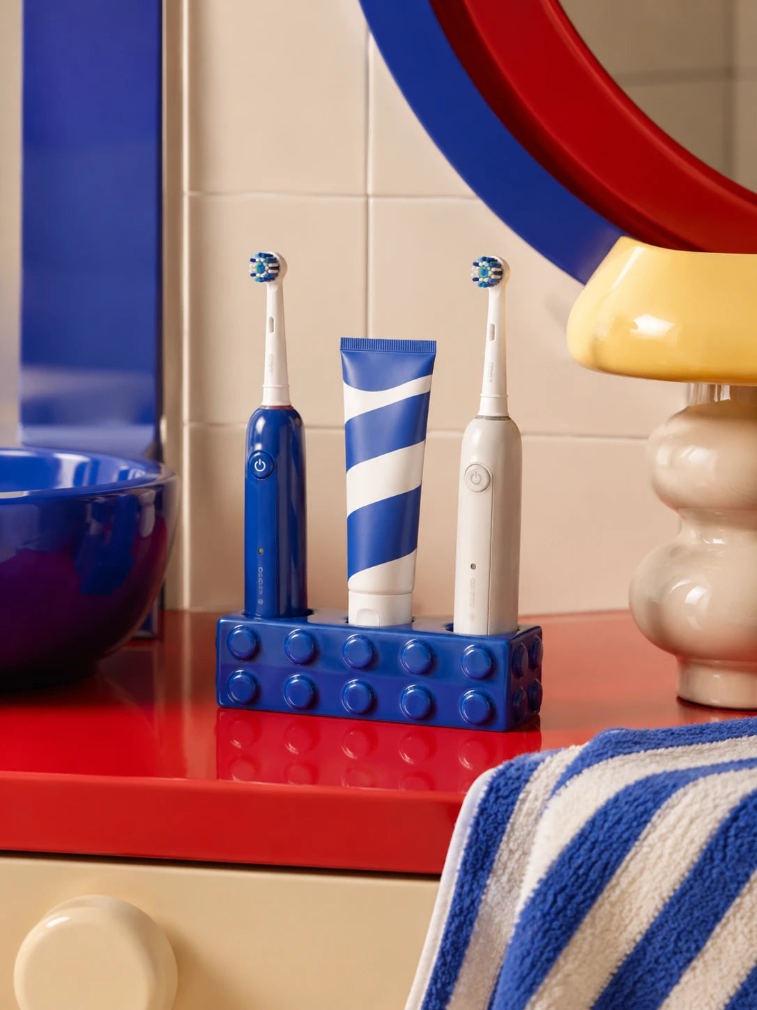 Building Block Ceramic Toothbrush Holder
